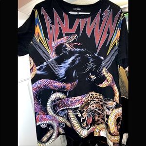 Balmain Animal Print Logo T-Shirt
